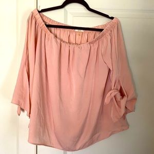 soft pink off-the-shoulders top